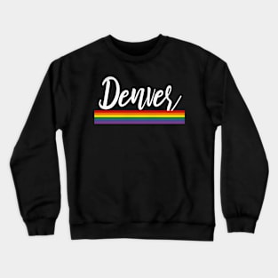 Denver, Colorado - CO Pride Simple Rainbow Crewneck Sweatshirt